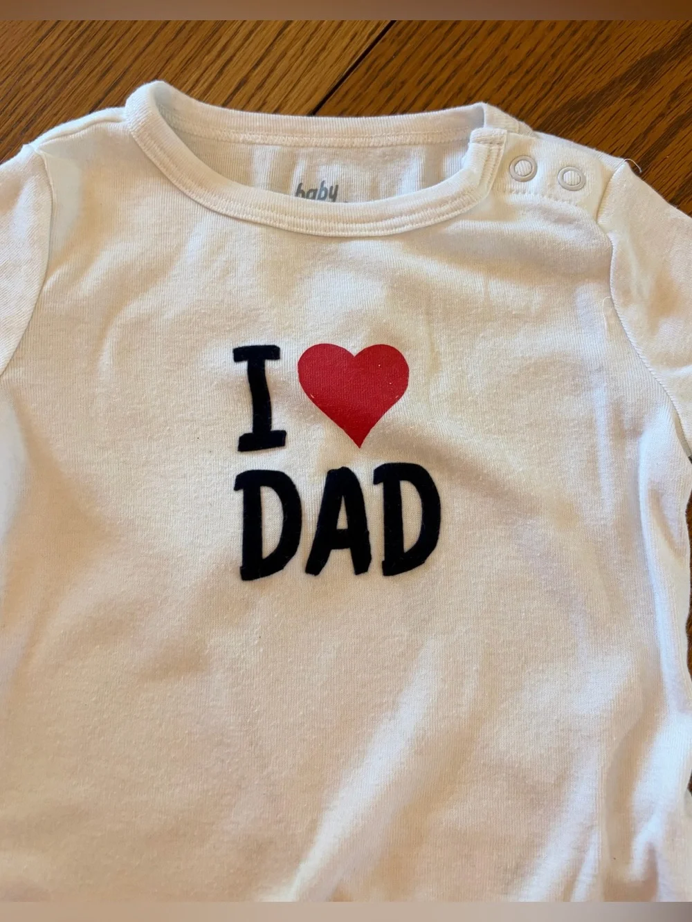 I Heart Dad White Baby One-Piece Bodysuit